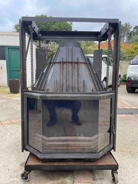 Insert cheminée en acier MB100 14 kW 200 porte relevable
