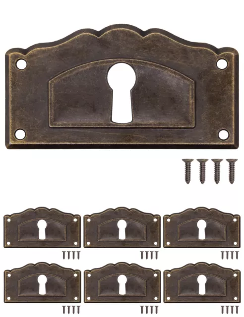 FUXXER® Antichi Targhette Chiave, Rosette Serratura, 63x34 mm, Set 6