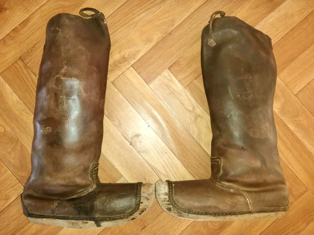 ANCIENNE PAIRE DE botte cloutée d'officier à lacet aviateur 14 18 EUR
