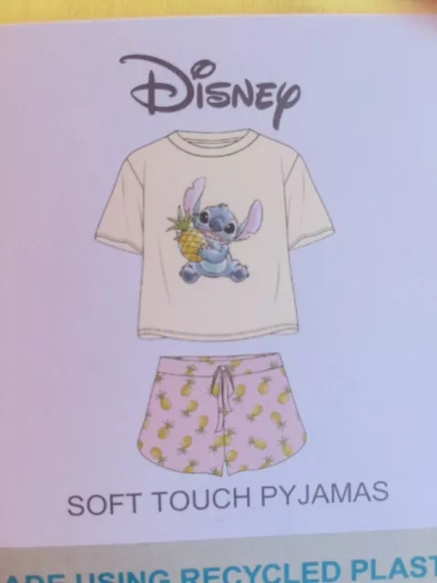 Disney Stitch Pigiama Donna, Maglietta e Pantaloncini Set 2 Pezzi Donna,  Morbido Cotone, Motivo Lilo e Stitch con Rana, Pigiama Donna e Teenager