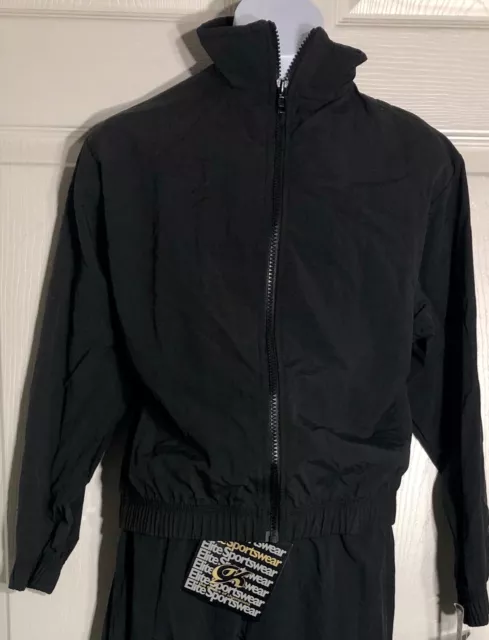 GK ELITE BLACK SUPPLEX CHILD MEDIUM GYMNASTICS ATHLETES WARM UP JACKET Sz CM NWT