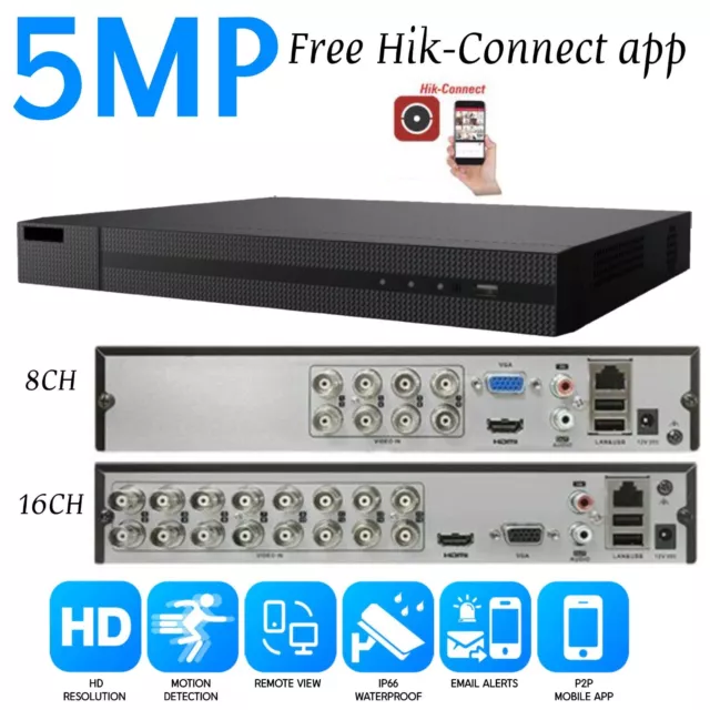 Smart CCTV DVR Recorder 4 8 16 Channel AHD 1080P 5MP Video HD VGA HDMI BNC UK