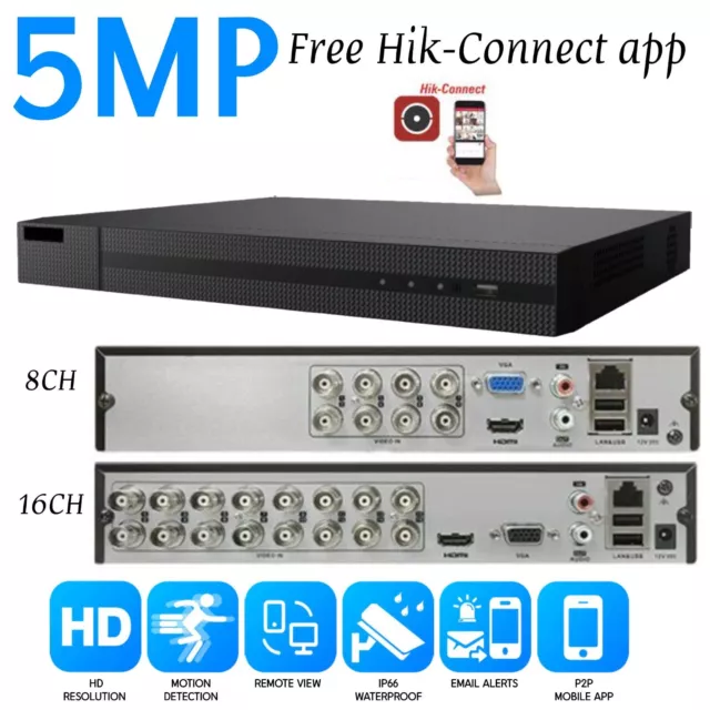 Smart CCTV DVR Recorder 4 8 16 Kanal AHD 1080P 5MP Video HD VGA HDMI BNC UK