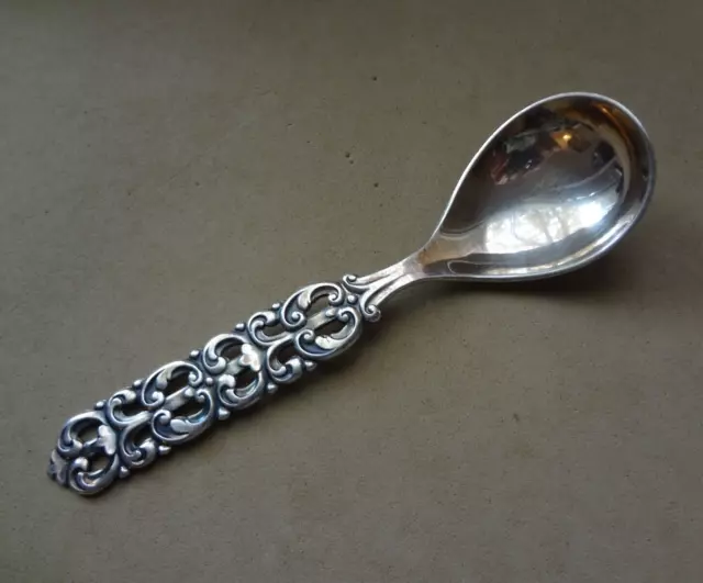 Magnus Aase Norway 830S Scrolled Acanthus Leaf Openwork Soup Spoon