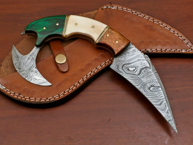 Hand Forged Damascus Steel Blade Full Tang Hunting Knife - Bone/Wood - Za-3013 5