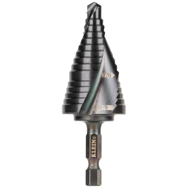 Step Drill Bit, Quick Release 1/4-Inch Shaft, Spiral Flute, 1-1/8 In.