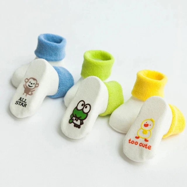 3 Paia Bambino Del Anti-scivolo Cotone Calzini Ragazzi Neonati