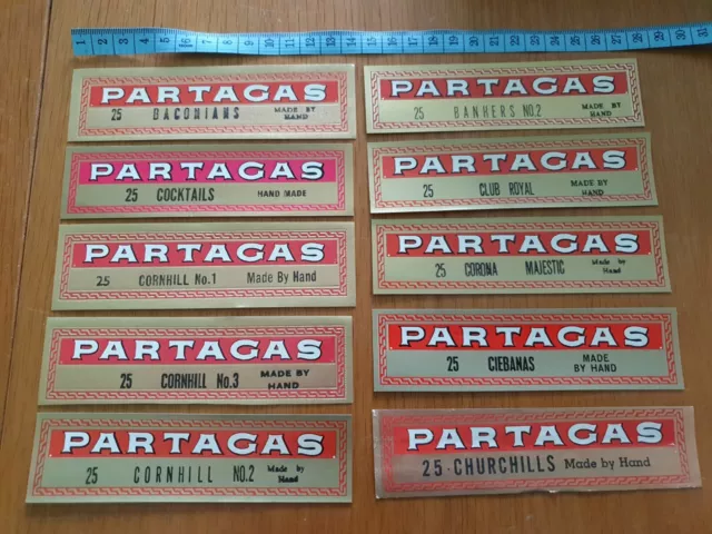 10x Vintage Partagas Cigar Labels (G1)(3)