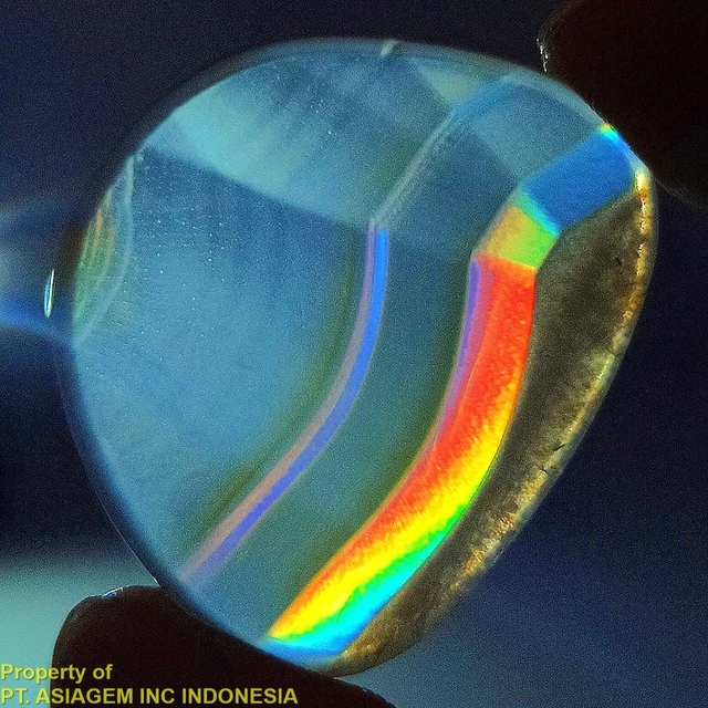 14ct 'A' Grade Rainbow IRIS AGATE ~Multi-Color Fire~ 1-of-a-kind ~100% Natural