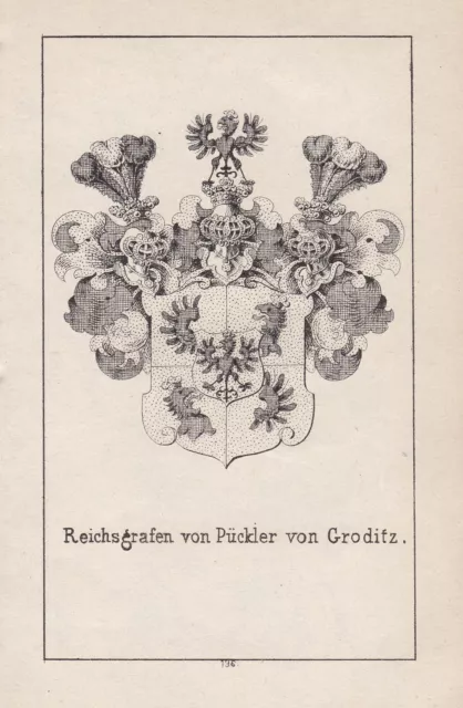 1840 Pückler Schlesien Silesia Gröditz Wappen Heraldik coat of arms Adel