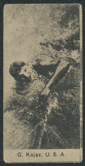 1932 George Kovac Usa Swimming Gold Medal Swedish Gota Olympic Card #43