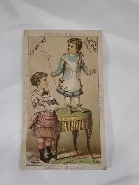 Victorian Advertising Trading Card ~Utica Fine Shoes N.Y.  J.N. Cloyes