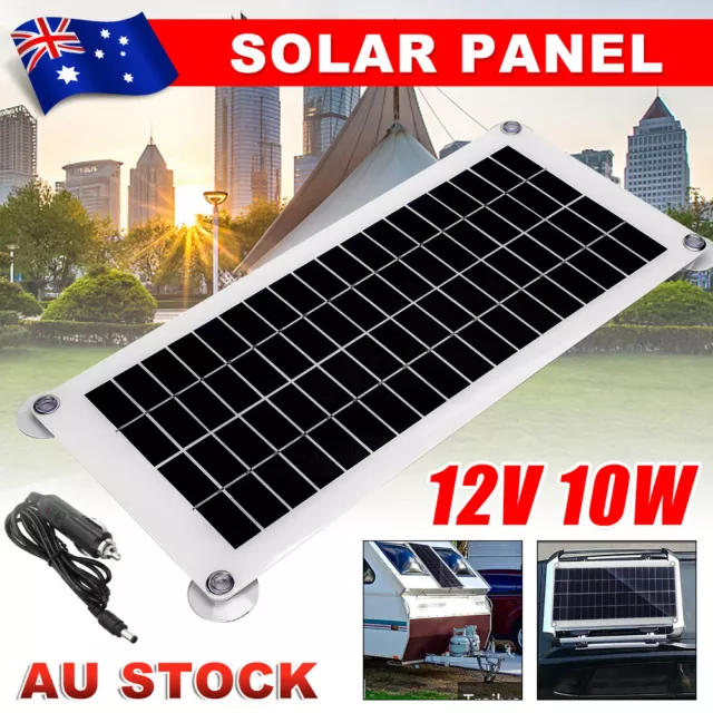 Waterproof 12V 10W Solar Panel Trickle Car Battery Charger Power Boat Camping AU