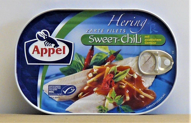 APPEL FEINKOST delicati filetti di aringhe in salsa di peperoncino dolce - scatola di pesce a 200 g