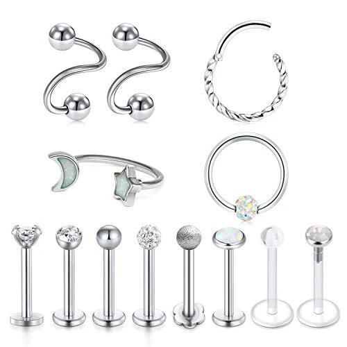 16G Tragus Piercing Jewerly Surgical Steel Cartilage Earring ...