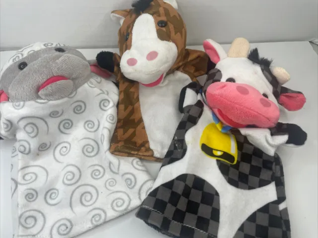 Melissa and Doug hand puppets Sheep Horse Cow