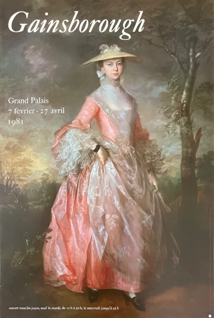 Affiche Vintage Gainsborough Belle 1981, Expo Grand Palais Paris, Superbe Souvenir