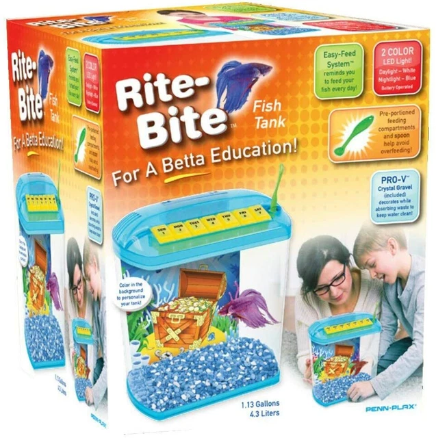 Penn Plax 1.13 Gallon Rite-Bite Educational Aquarium Tank - BRAND NEW!