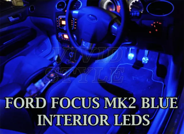 For Ford Focus Mk2 Bright Blue Interior Led Light Set Bulbs No Errors 12 62 Picclick Uk