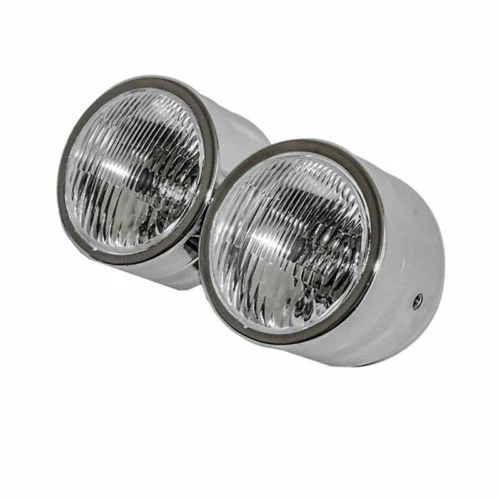 Phare Double Universel Pour Moto (H4) - Noir Ou Chrome, Compatible Yamaha Honda Suzuki