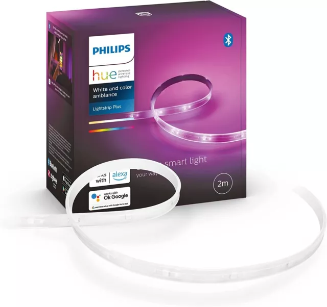 Philips Hue Lightstrip Plus V4 2 Meter Basis LED Starter Set Netzteil Bluetooth