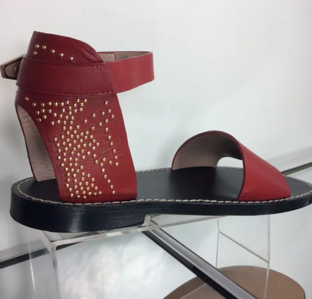 NEW CHLOE Suzanna Studded Leather Ankle Strap Sandals - MSRP $795.00!