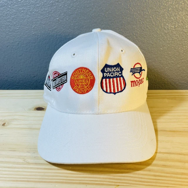 Railroad Logo Baseball White Cap Hat Snapback Union Pacific Southern Lines MKT