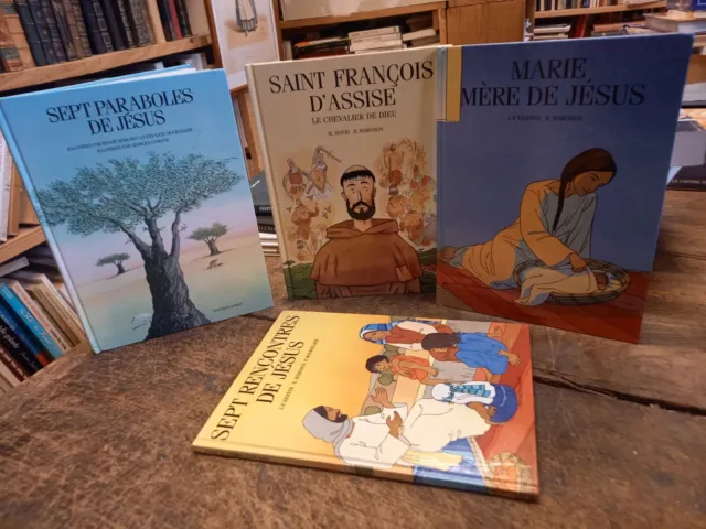 Packung 4 Comic Sieben Gleichnisse Jesu Saint François von Assisi Maria Mutter