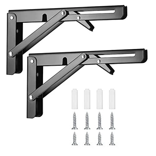 2 Pièces Support d' Étagères Pliable Équerre Pliante Lourds Support Console P...