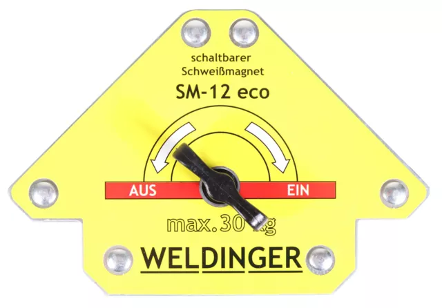 Schaltbarer Winkel-Magnet SM-12 eco / 166x112x21 / bis 30 kg Haftkraft WELDINGER