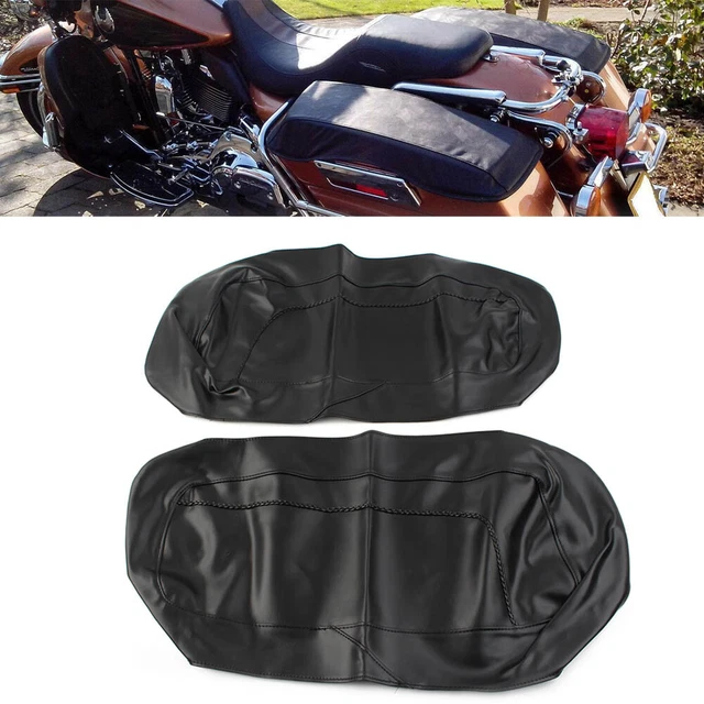 PU Waterproof Saddlebag Speaker Lid Cover For Harley Road Street Electra Glide