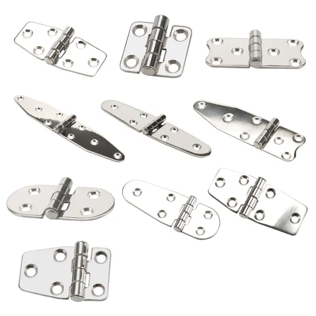 2X Marine 316 Stainless Steel Boat Hinges Strap Hinges Cabinet Hatch Clamp