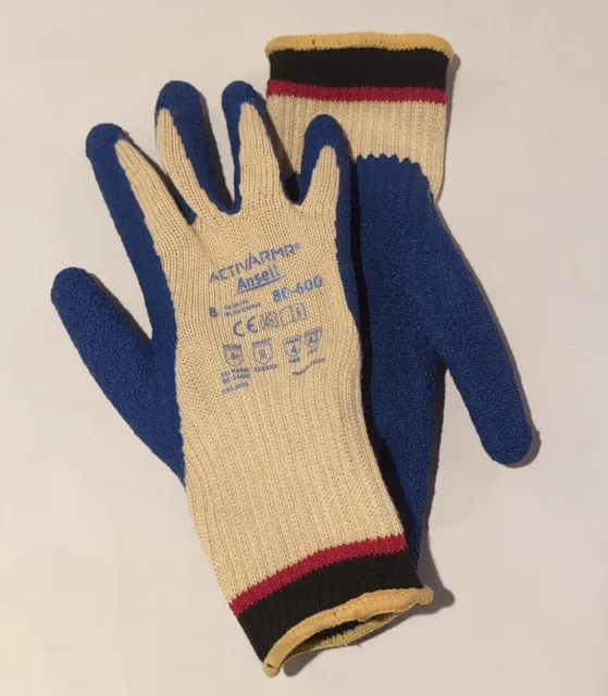 New! 7 pair Ansell ActivArmr gloves sz 8 (80-600, Abr. 4, Cut A2) Made W/ Kevlar