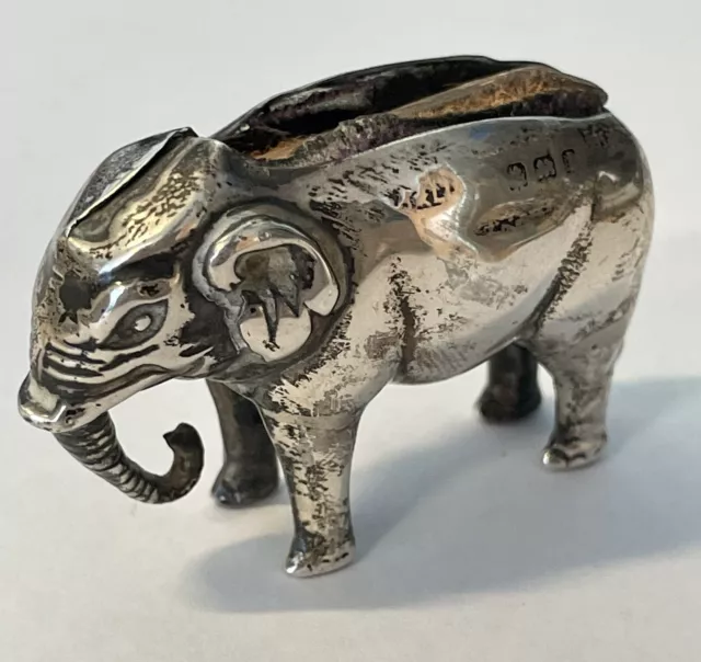 Antique Sterling Silver Elephant Pin Cushion