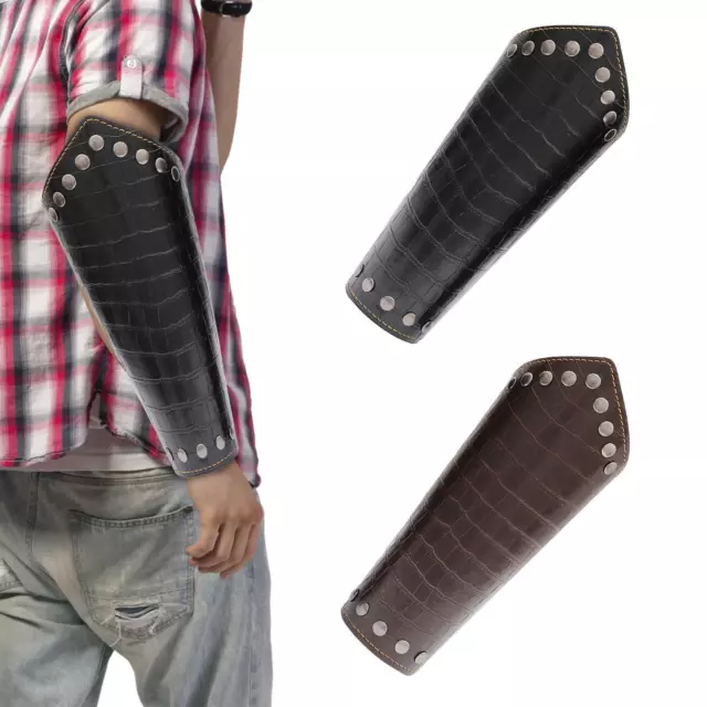 PU Leather Arm Guard Vintage Wide Bracer Arm Bracer for Festive Masquerade