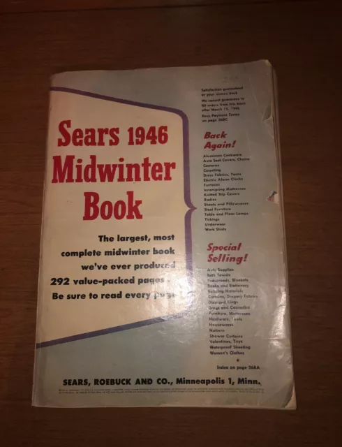 Vtg Sears Catalog 1946 Midwinter Book