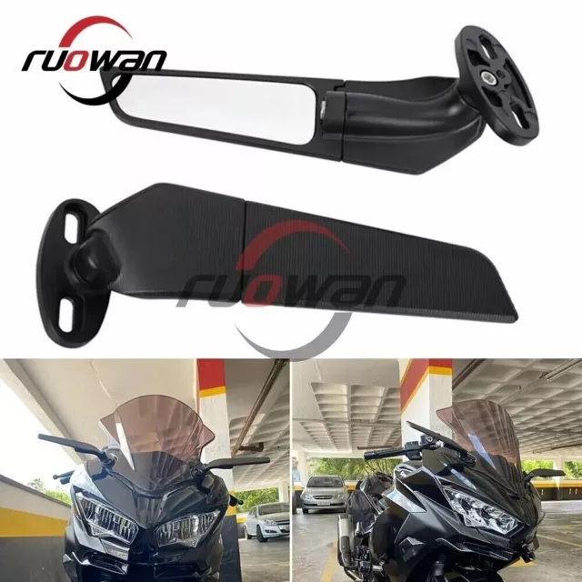 Für Kawasaki Ninja 400 250 300 650 Windschwenkflügel Rückspiegel Einstellbar