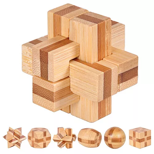 Wooden Kongming Lock Brain Teaser Puzzle Kids Adults Educational Game Toy Newly
