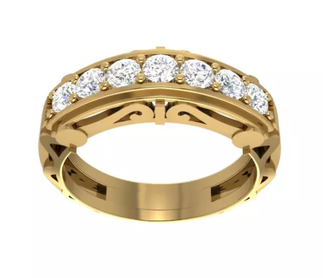 Designer Engagement Ring VS1 E 0.55 TCW Natural Round Diamond 14K Gold Prong Set