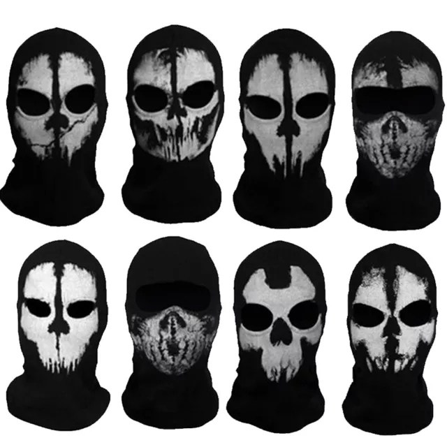 Tactical Skeleton Ghost Balaclava Full Face Mask Classic Punisher Halloween Hood