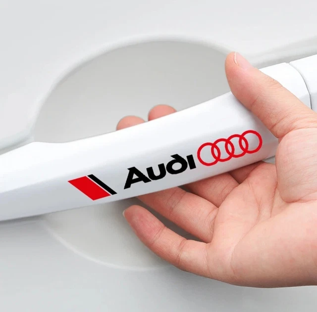 AUDI LOGO DECALS Handle/Window/Alloy Wheel Decal X 4 Black A3 A4 A5 A6 ...