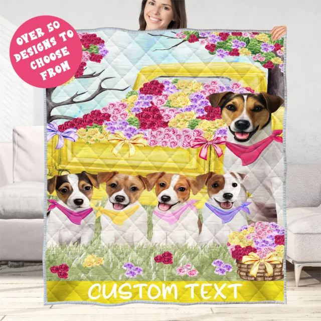 Jack Russell Terrier Dog Quilt Dog Bedding Personalized Bed Gift Many Design NWT