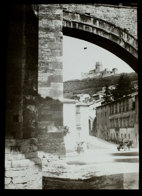 ANTIQUE Magic Lantern Slide ASSISI NO13 C1910 PHOTO ITALY ARCHITECTURE