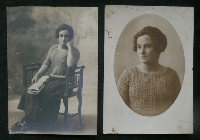 Antique Photo - Studio ""Portrait Of Women - Fashion"" 40 Years/Thabard Rochefort
