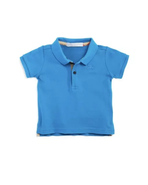 NEW  Burberry Boys' Palmer Color Block Blue Polo Shirt, Size 2Y/92cm