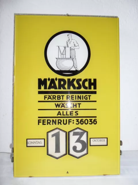 Ewiger Dauerkalender endlos Reklameschild MÄRKSCH Reinigung Drehkalender Werbe 2