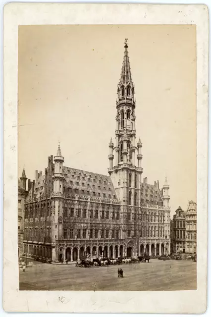 Belgique, Bruxelles, Hôtel de Ville, ca.1880, Vintage albumen print Vintage albu