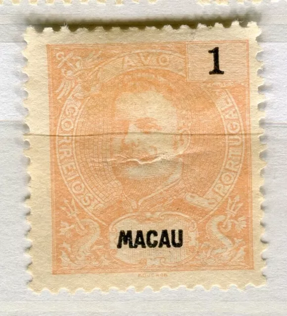 MACAU; 1898 classic Carlos issue fine Mint hinged 1a. value