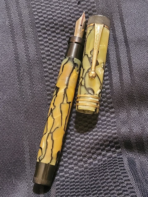 Parker Duofold Black And Pearl Fountain Pen