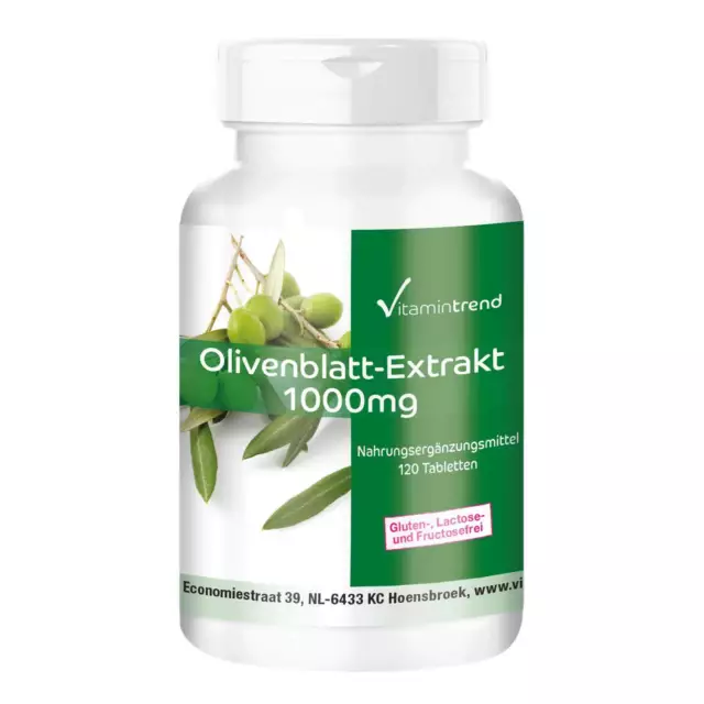 Olivenblatt-Extrakt 1000 mg - 120 Tabletten - 20% Oleuropein | Vitamintrend